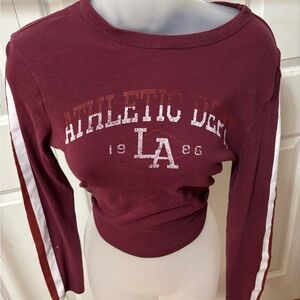 Forever 21 Red Long Sleeve Crop Hoodie